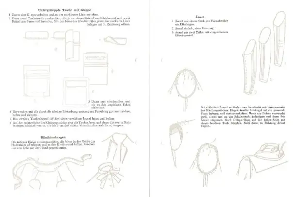 Mønstre af tøj fra Tyskland. Måske vil dette hjælpe med definitionen af ​​størrelse og byggemønstre.