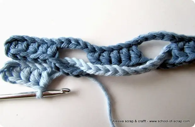ຖັກໂຮງຮຽນຂອງໂຮງຮຽນ crochet stitch tutorial tutorial (ຄື້ນ stitch)