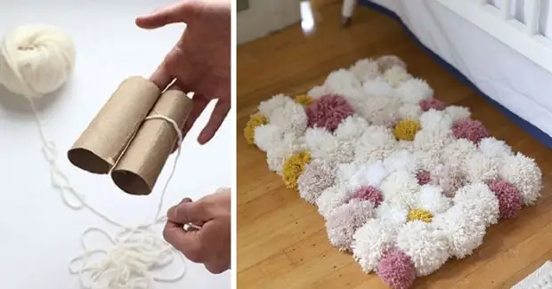 Do not throw out cardboard bushes of toilet paper. Let's make a soft mat