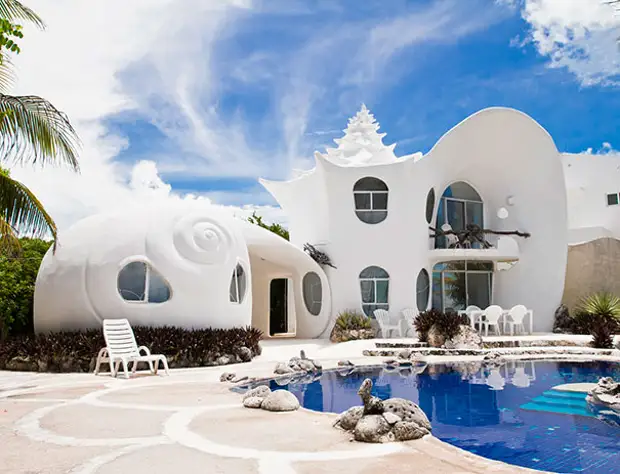 Mořský shell dům v Mexiku