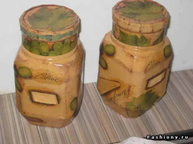 Cans de almacenamento de Decoupage