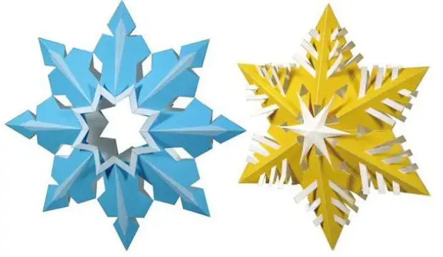 Volumetric snowflakes of paper with their own hands: Step-by-step instructions