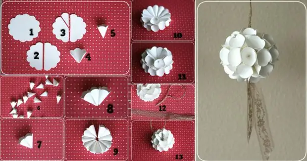 Flocos de papelão volumétricos de papel com suas próprias mãos: instruções passo a passo