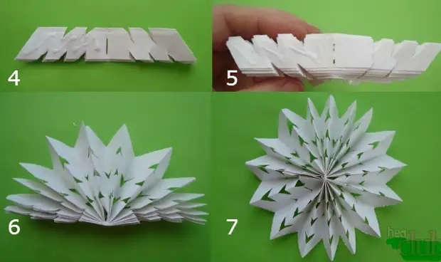 Flocos de papelão volumétricos de papel com suas próprias mãos: instruções passo a passo