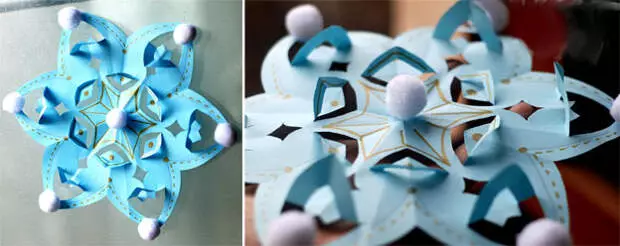 Snowflakes de papier inhabituel