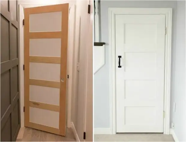 Flat interior doors can be converted using linings from plywood and fresh painting budget, house, ideas, creative, repair, do-it-yourself, tips, photos