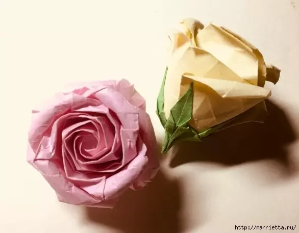 Rose fl-origami tal-karta (1) (586x457, 108kb)