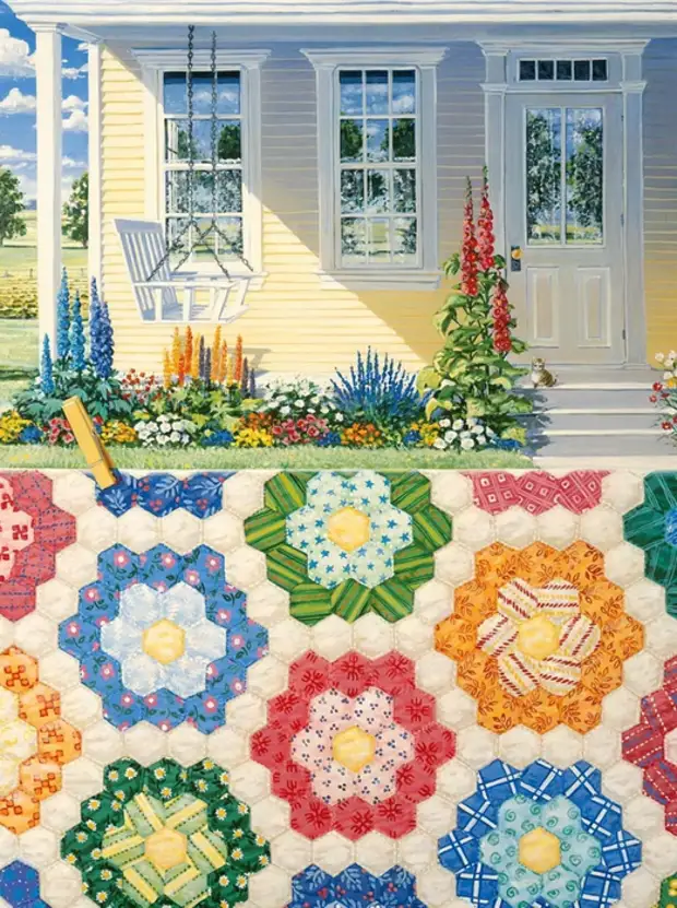 Quilt a Patchwork an de Wierker vum Kënschtler Rebecca Barcer