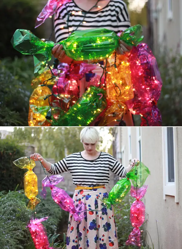 Garland from cellophane