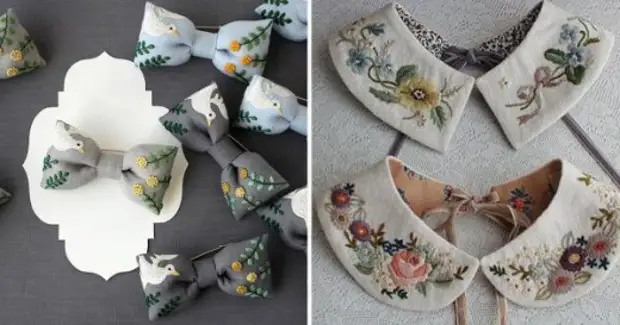 Acessórios bordados da moda: colares, borboleta laços, sacos ... 20 Super ideias!