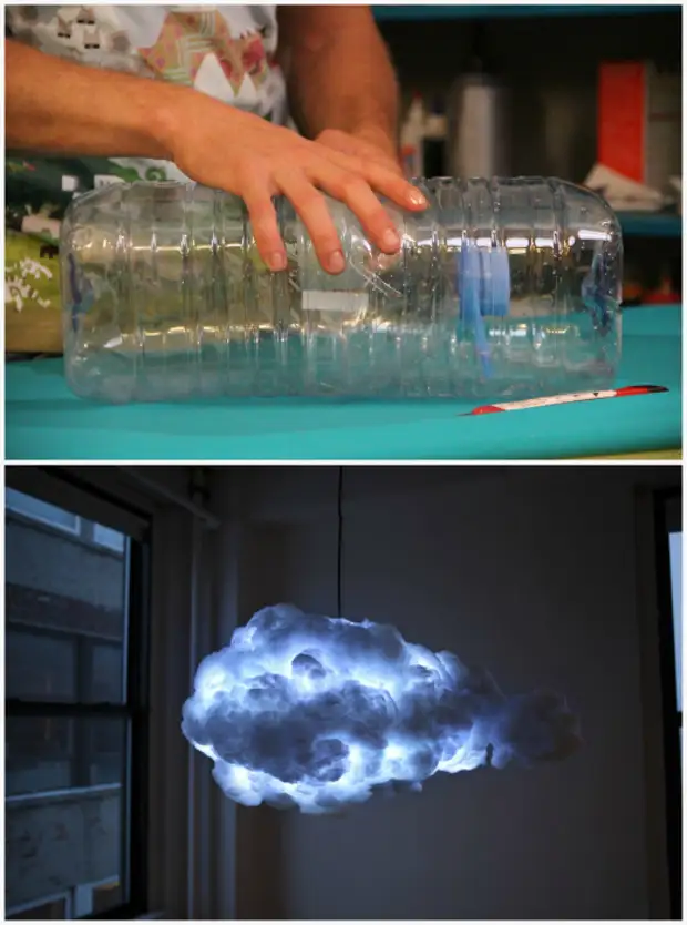Декоративна светилка во форма на облаци.