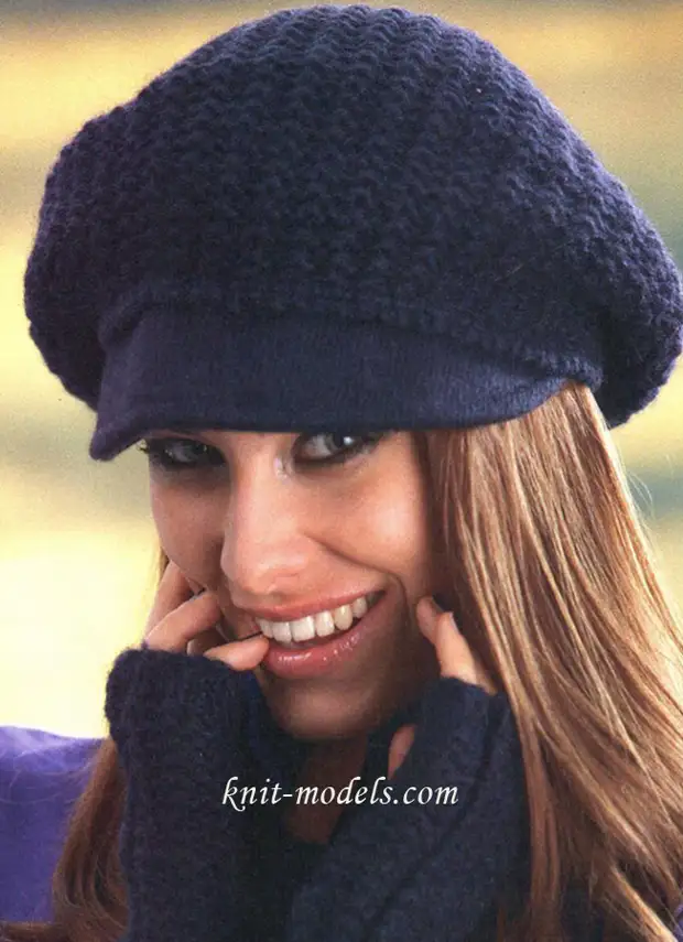 Ideas for knitting female hats with a visor