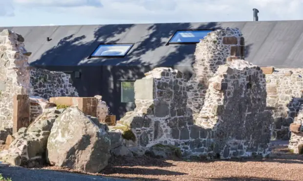 House built among the ruins.