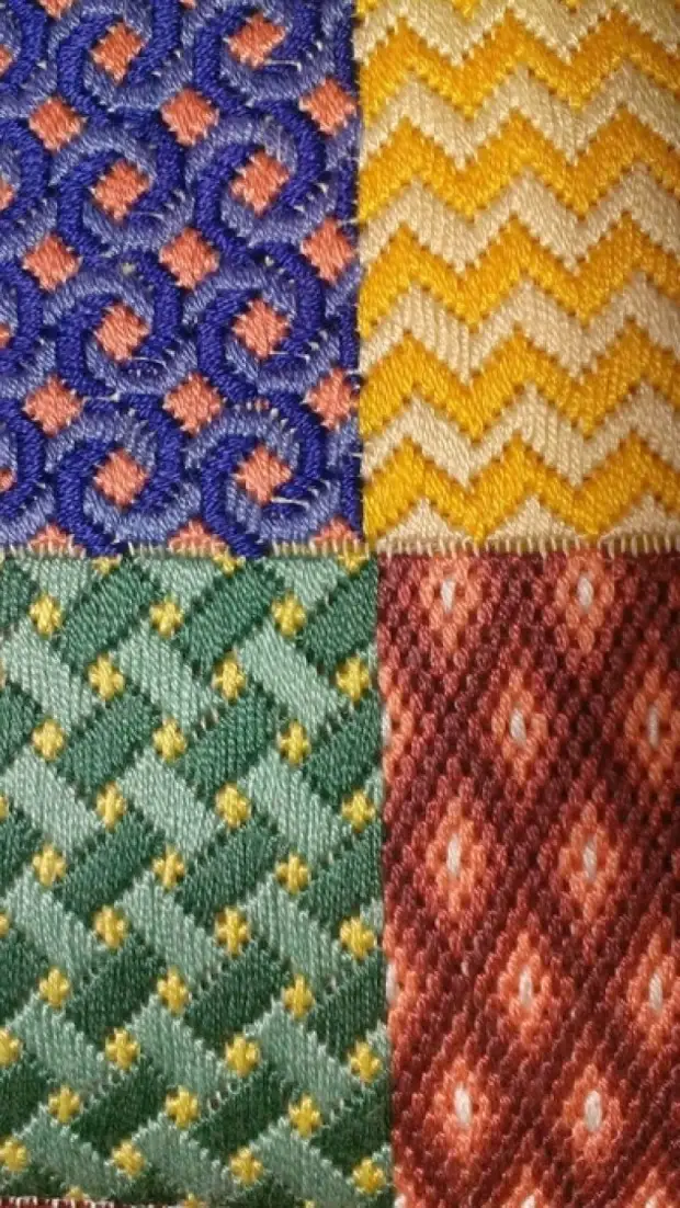 Thêu bất thường trên lưới: Bargello