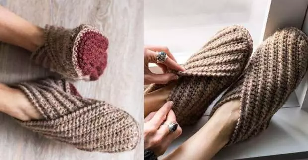 Knit Cozy Slippers para sa Hook House.