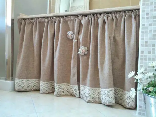 Burlap Curtains: Mma, ịdị mfe na nkasi obi na foto 35