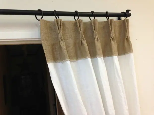 Burlap Curtains: Mma, ịdị mfe na nkasi obi na foto 35