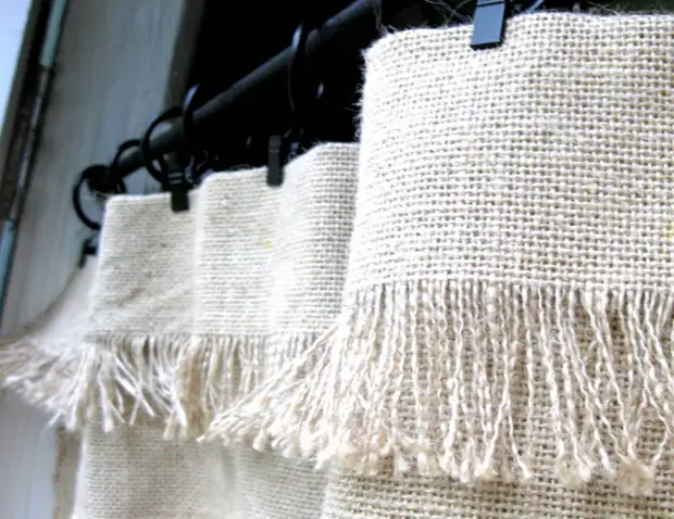 Burlap Curtains: Mma, ịdị mfe na nkasi obi na foto 35