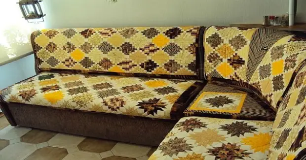 Amebleman Patchwork pou sofa: Mèt Gwoup