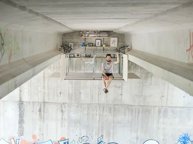 The designer from Spain shocked the world, building a secret studio under a busy bridge