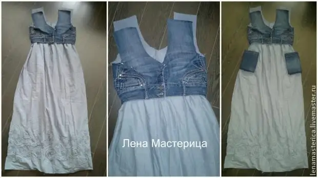 Бид хуучин жинсэн өмднөөс Sundress оёж байна