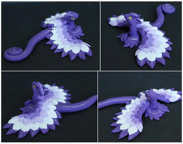 Again dragon needlework without process, dragon, handmade, handmade, modeling, polymer clay, long