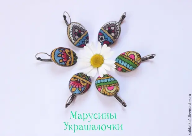 We do earrings from a pavoposadic handkerchief in Slavic style