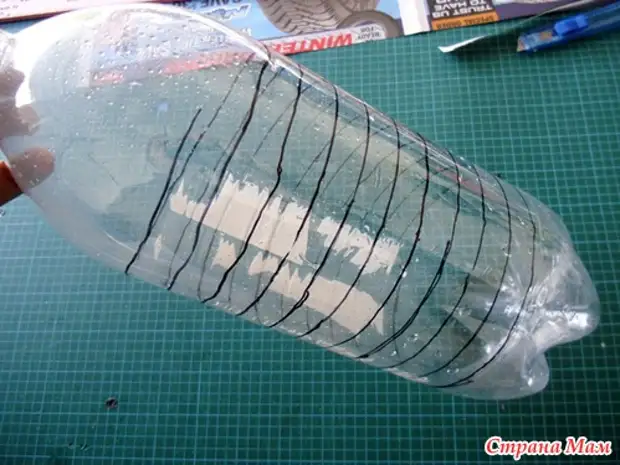 Pflaumenreinigung mit einer Plastikflasche