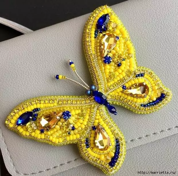 Brooch "Butterfly" i le metotia o Farani Sheroidery