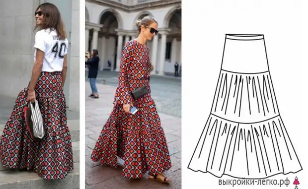 Ράβουμε μια όμορφη φούστα καλοκαιριού: απλά μοτίβα με μια περιγραφή