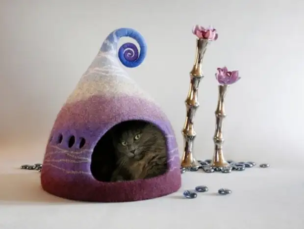 Zauberhäuser aus dem Filz für Katzen