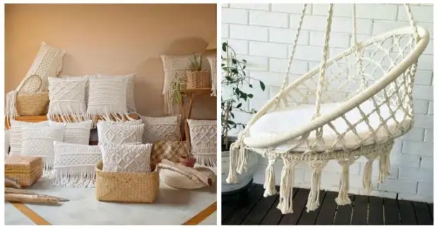 Macrame ni asiko: Awọn solusan ti ara