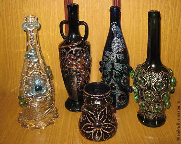 Pintura de botellas de vidro: clase mestra