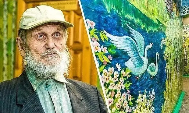 90-årige vagtmands entusiast vendte skole til kunstgalleriet