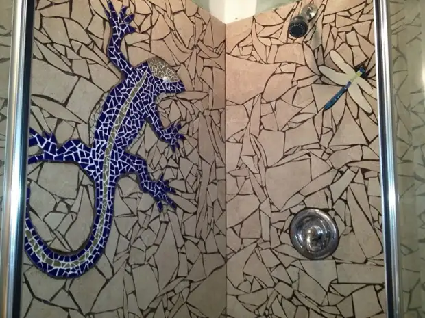 Panel de azulejos para baño.