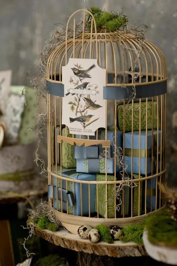 Wonderful ideas of using bird cells as a decorative element