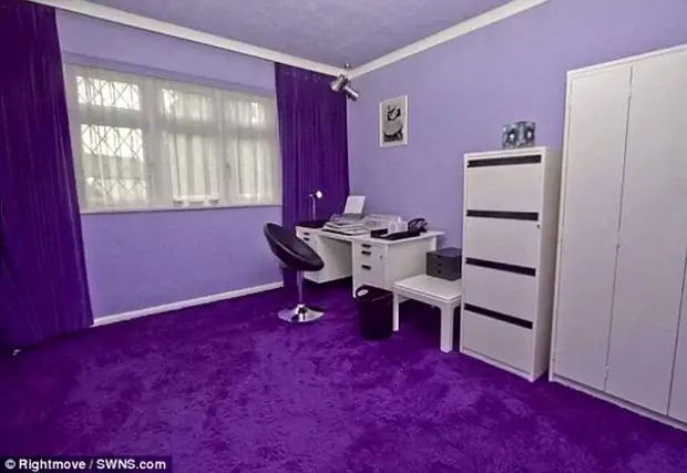 Purple House, στην Αγγλία, το σχεδιασμό, μέσα, σε μωβ τόνους