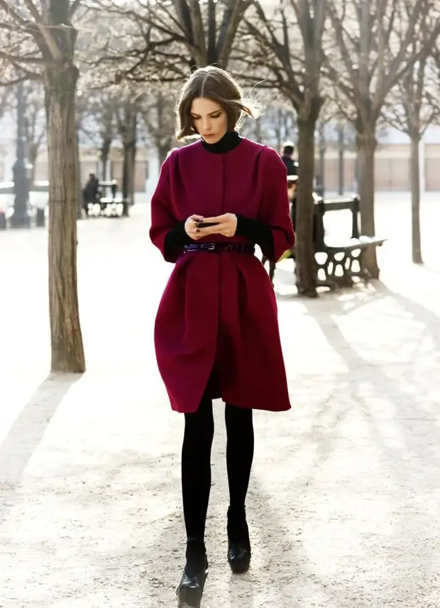 Luxury Seleksje For Spring - Marsala Color Coat