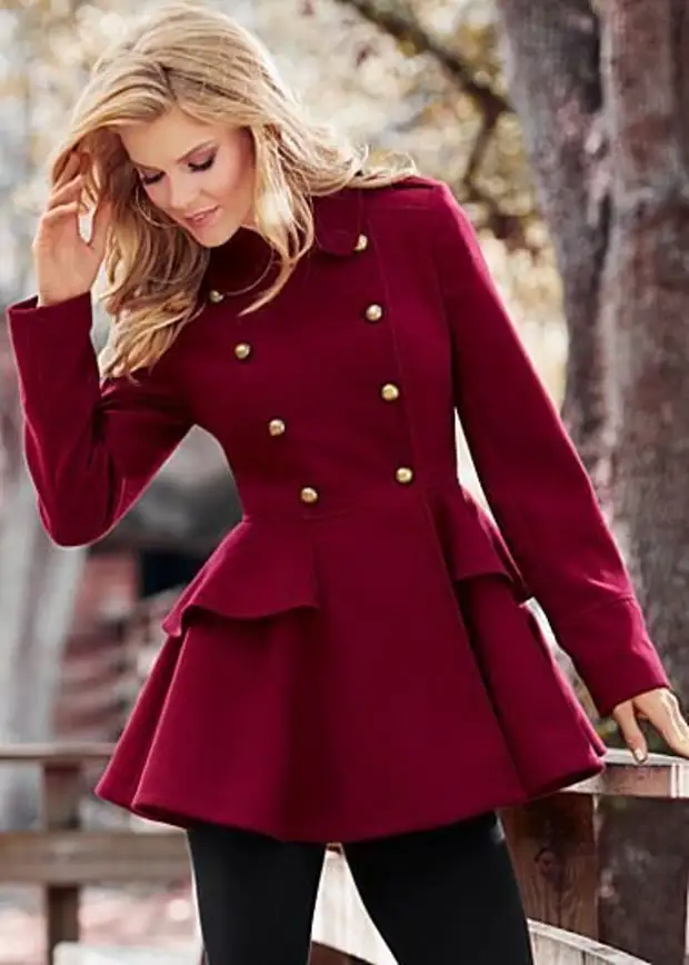 Luxury Seleksje For Spring - Marsala Color Coat