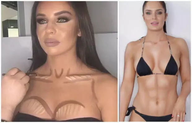 Miracles of Contouring: Hur tjejer ökar bröst, "swing", tryck och gör håret tjockt med smink