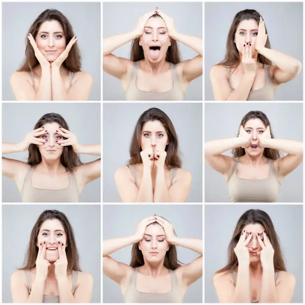 Exercises for the study of facial muscles.