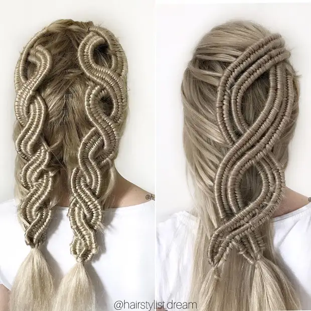 Das Mädchen schafft Frisuren, die mit ihren unerwarteten Designs auffällig sind - das sind die besten von ihnen.