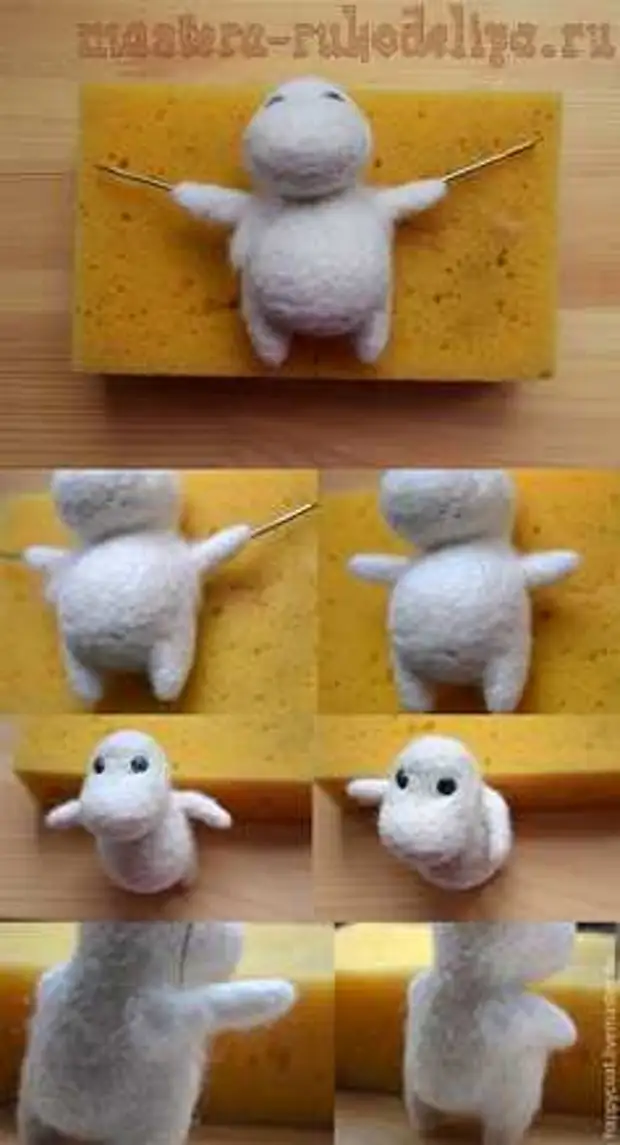 Master class on dry felting: cute mumi-troll