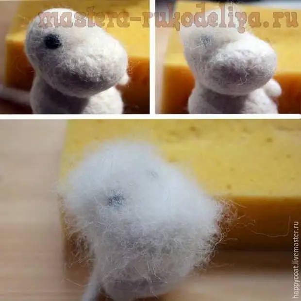 ระดับปริญญาโทบน Felting แห้ง: Mumi-Troll น่ารัก