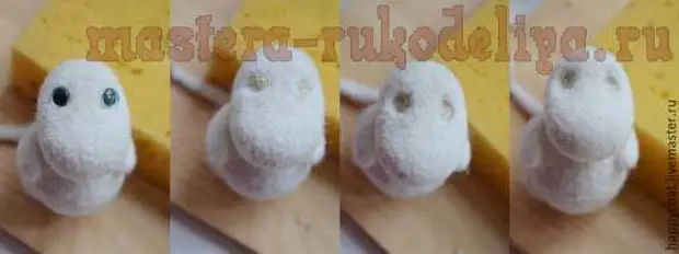 ระดับปริญญาโทบน Felting แห้ง: Mumi-Troll น่ารัก