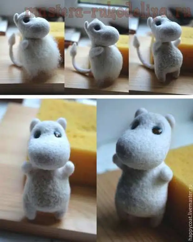 Darasa darasa juu ya felting kavu: cute mumi-troll