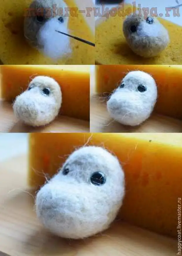 Master class on dry felting: cute mumi-troll