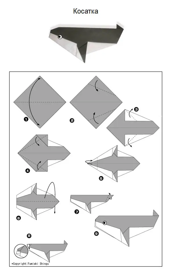 គ្រោងការណ៍នៃ origami សាមញ្ញសម្រាប់អ្នកនិងកូនរបស់អ្នក (20 រូបភាព)