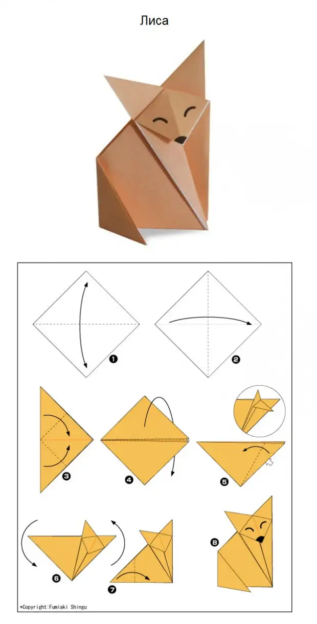 Siz va farzandingiz uchun oddiy origami sxemalari (20 rasm)