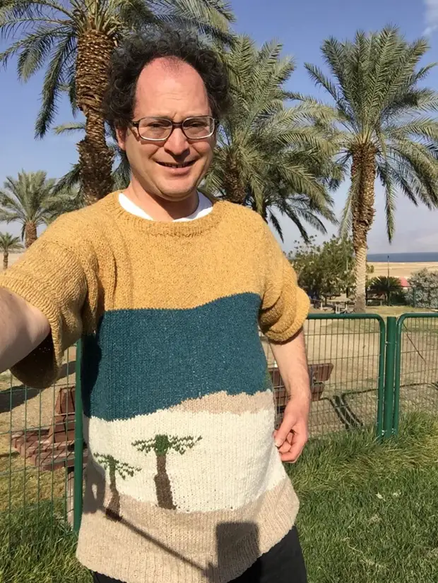 13.帶棕櫚樹的毛衣有趣，紗線，毛衣，照片